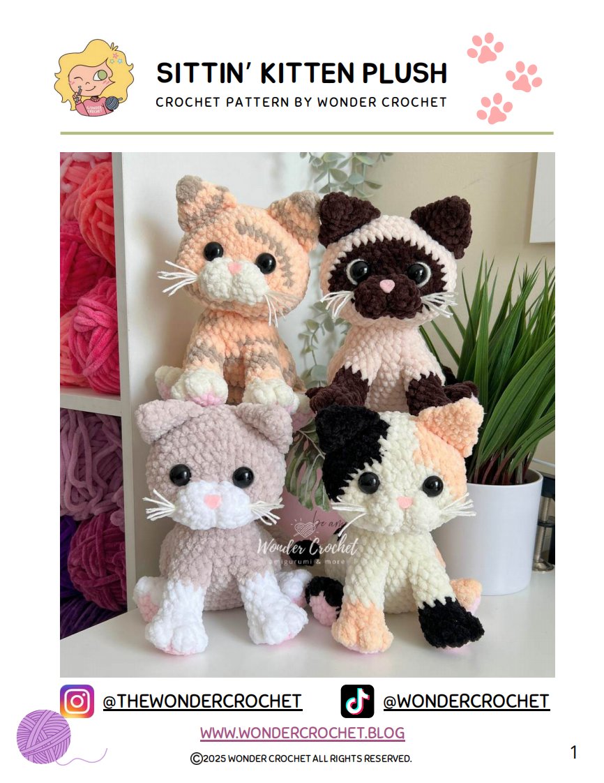 The Wonder Crochet - Allison S  Allison Wonder - Sittin Kitten Plush